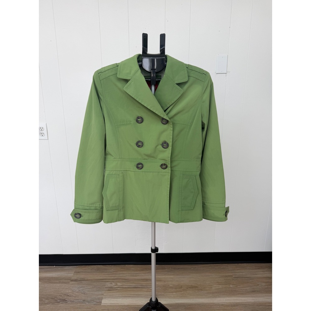 Esprit Jacket Women M Green Excellent Waterproof Double Breasted Light Padding